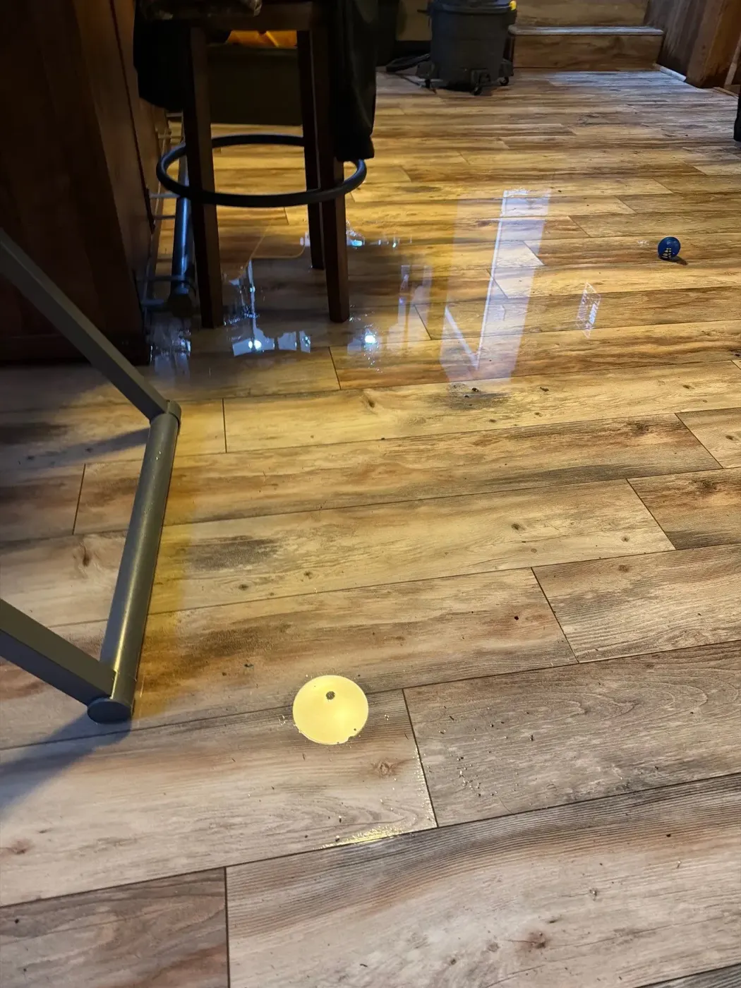 Moisture meter reading on drywall in Old Town Brownsburg water loss