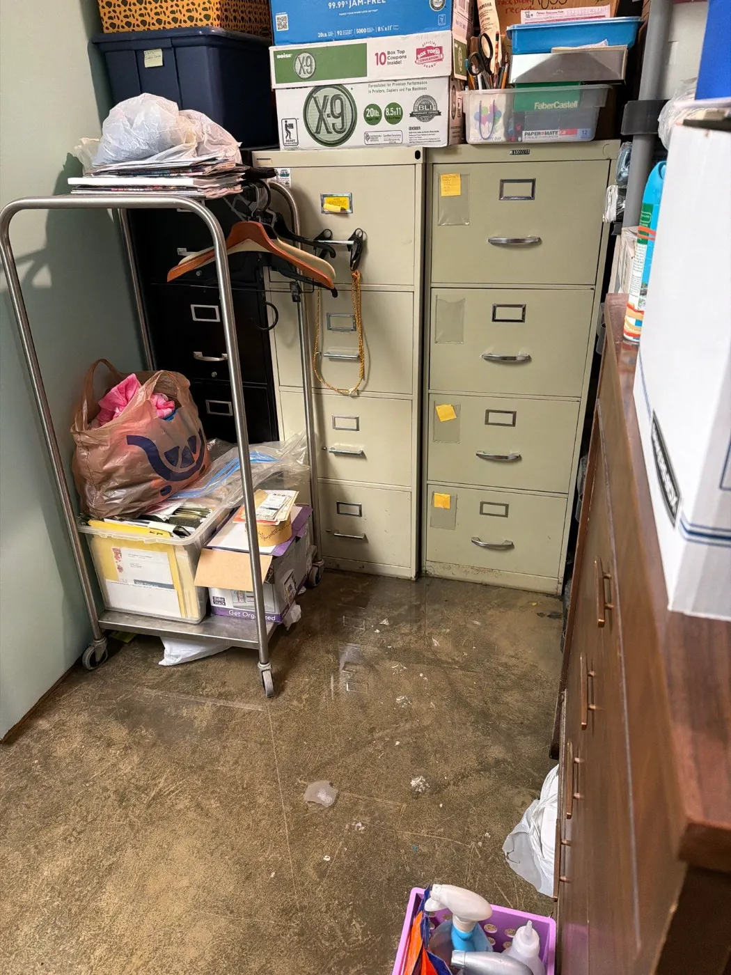 Large-scale water extraction in Old Town Brownsburg business space