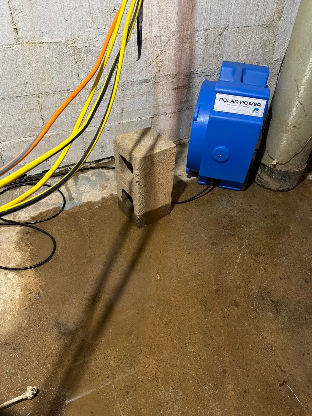 Basement water extraction in Old Town Brownsburg Indiana home